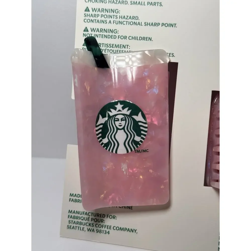 Starbucks 2026 Limited Edition PINK VIBES PINK DRINK Hair Clips Claw Clips NWT